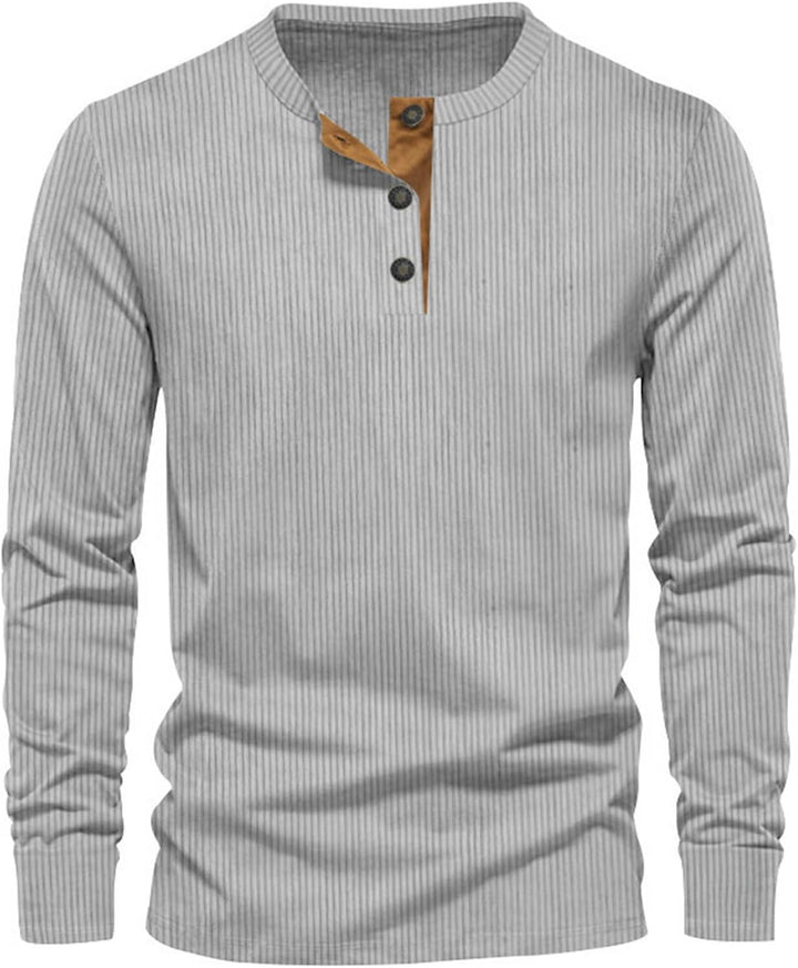 Men's Long Sleeve T-Shirt in Corduroy Fabric