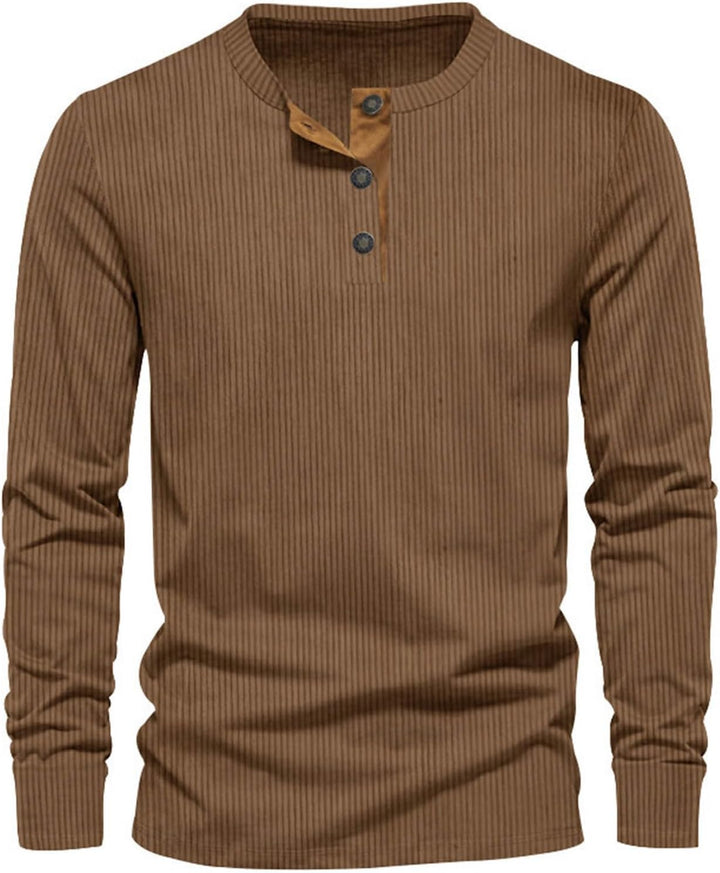 Men's Long Sleeve T-Shirt in Corduroy Fabric