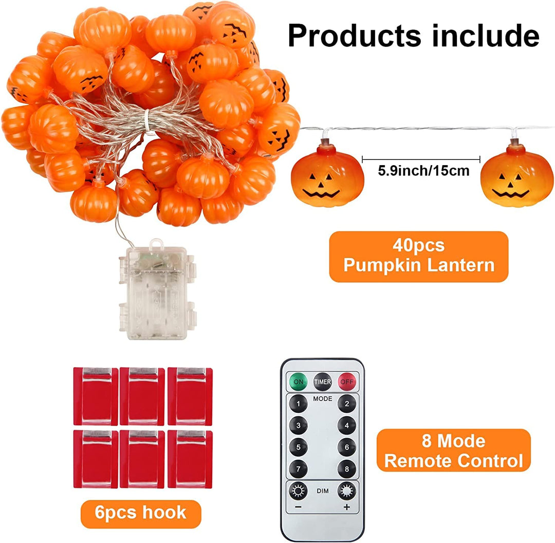 Kürbis-Lichterkette zur stimmungsvollen Halloween-Dekoration