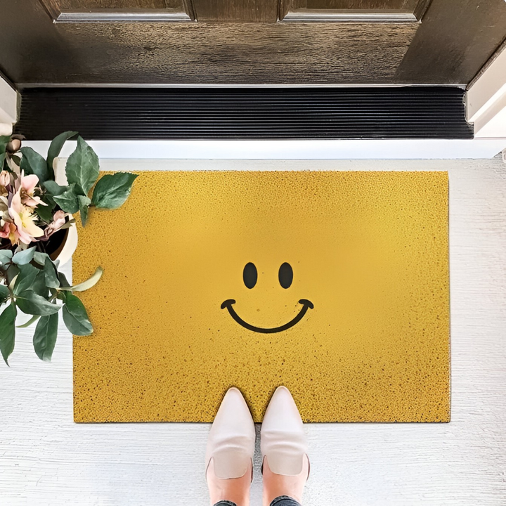 PVC-Rutschfester Fußmatte mit Smiley-Gesicht Bedruckter Eingangsbereich-Teppich