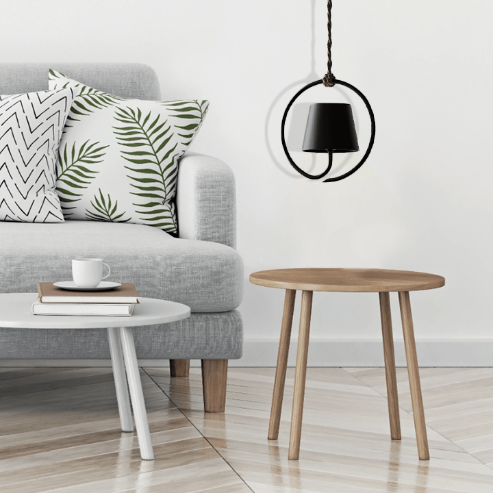 Rechargeable LED pendant light with ring structure for indoor &amp; outdoor use