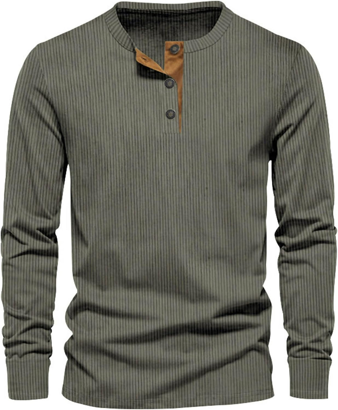 Men's Long Sleeve T-Shirt in Corduroy Fabric