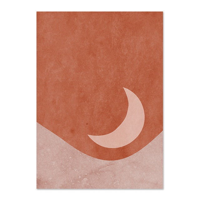 Leinwand-Wandkunst Sonne und Mond Boho-Design