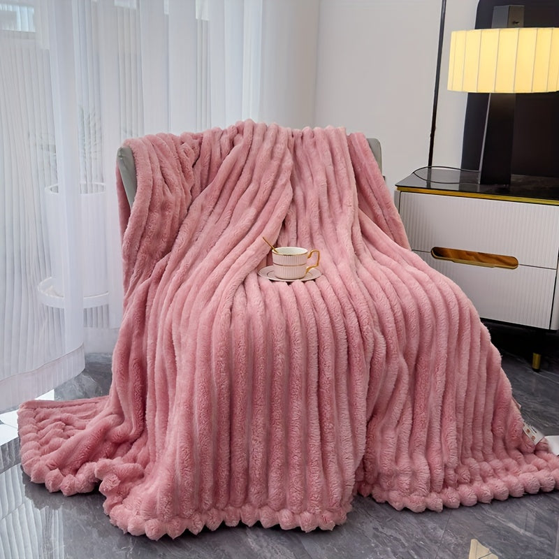 Sofa blanket with plush look