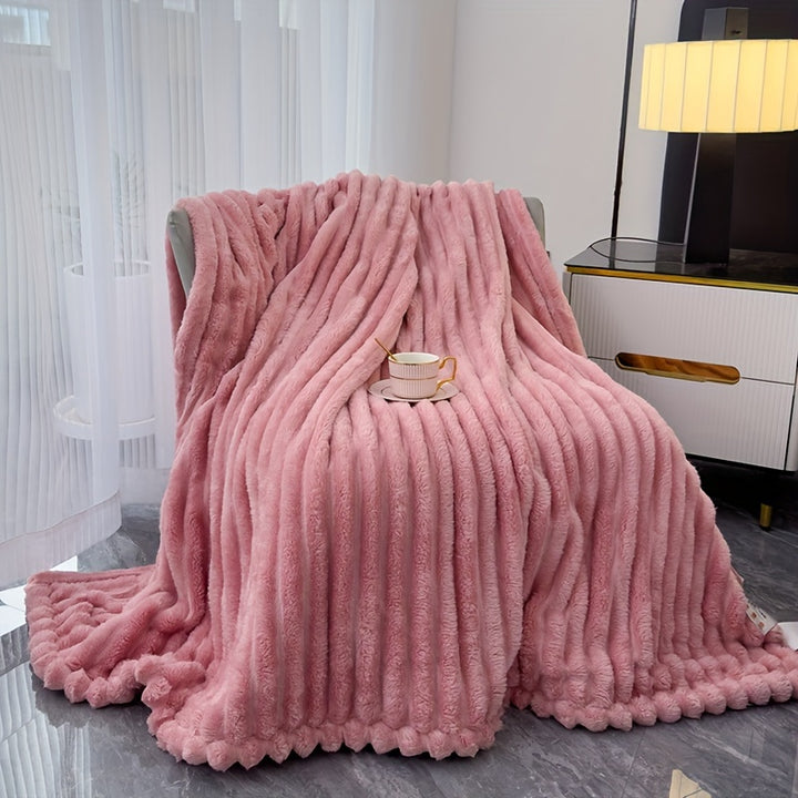 Sofa blanket with plush look