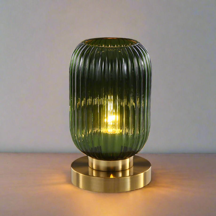 Amber Glass Table Lamp Scandinavian Design