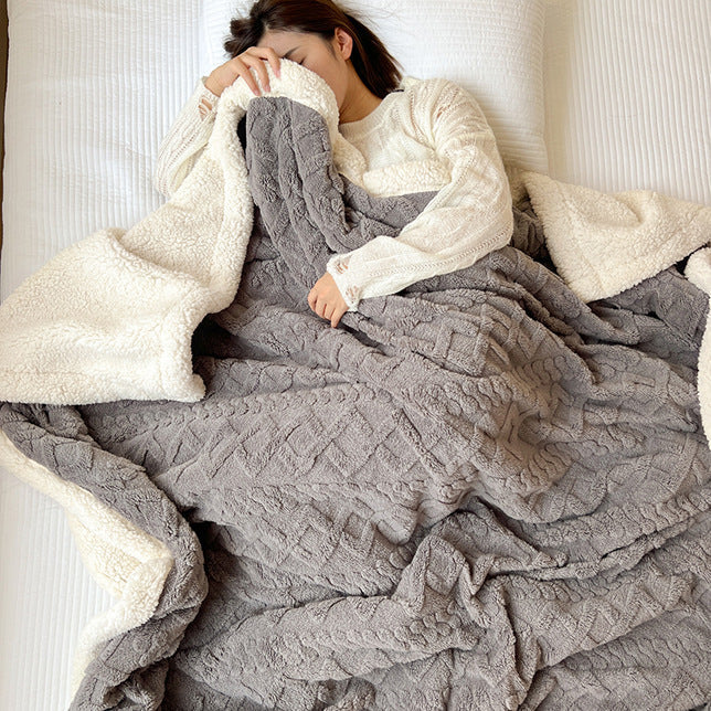 Soft, cuddly blanket with a double-sided design