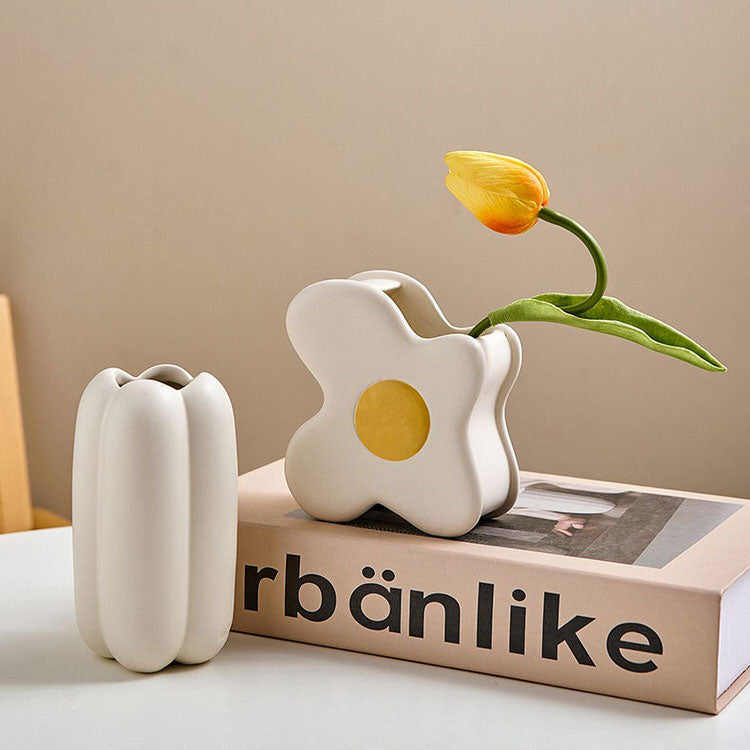Keramische Blumenvase Pastell-Design