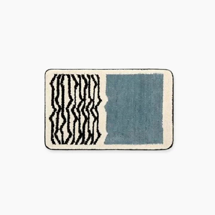 Non-slip bath mat with a modern abstract design 