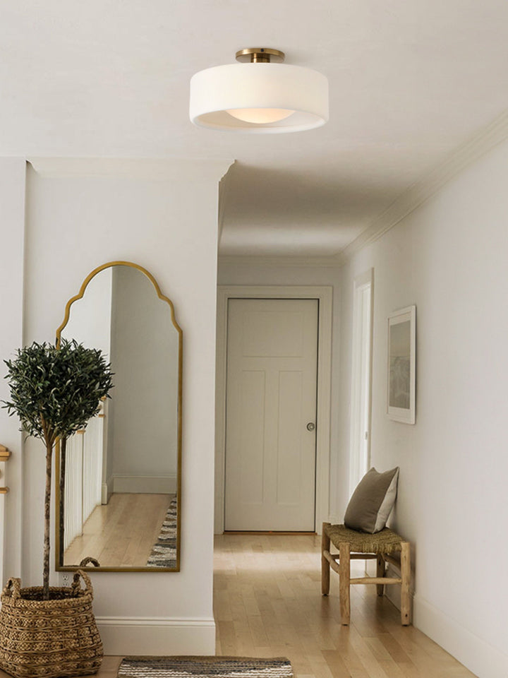 Porcelain ceiling light – Modern flush mount lamp with metal base