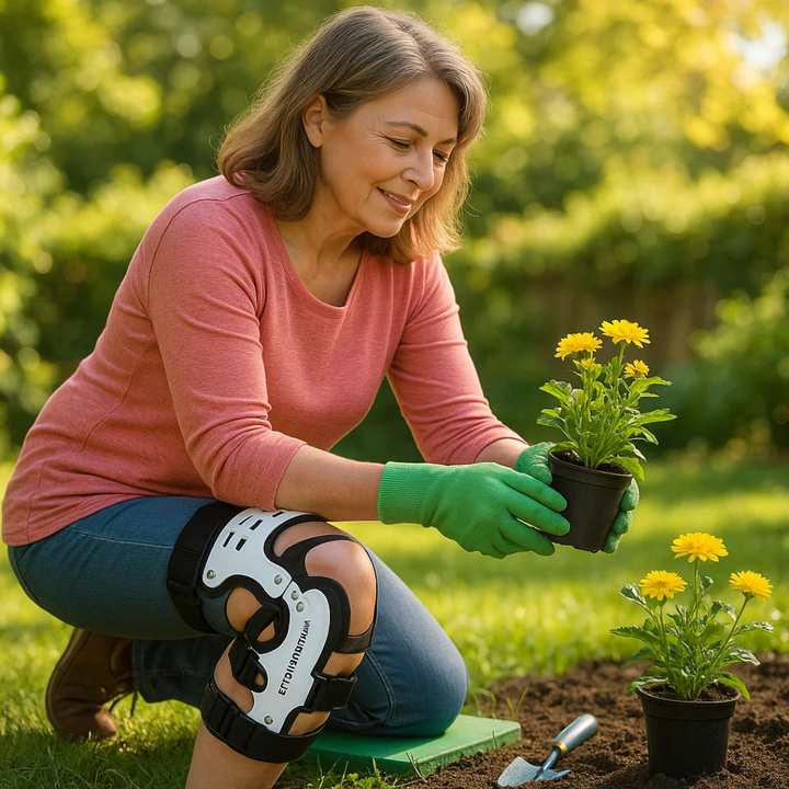 Knee brace with adjustable relief function for everyday life and leisure