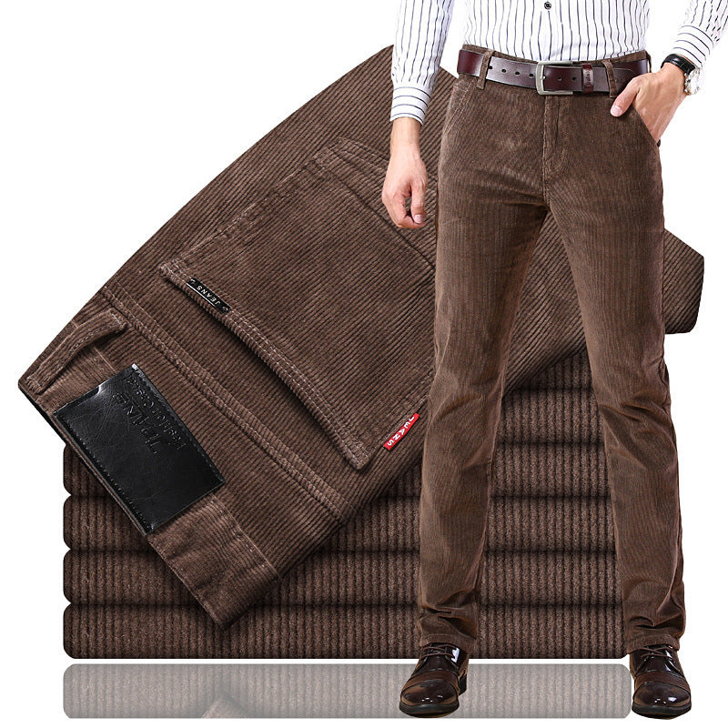 Men's Corduroy Trousers with Retro Design