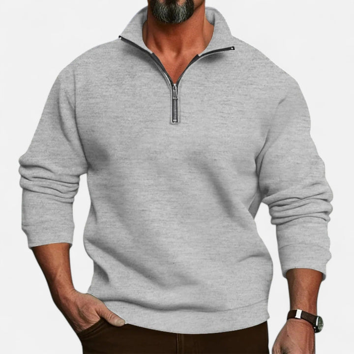Men's Half-Zip Pullover with Stand-Up Collar
