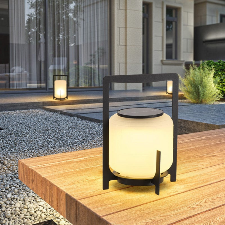 Solar-powered table lamp in lantern style – Sustainable LED lighting for garden &amp; patio