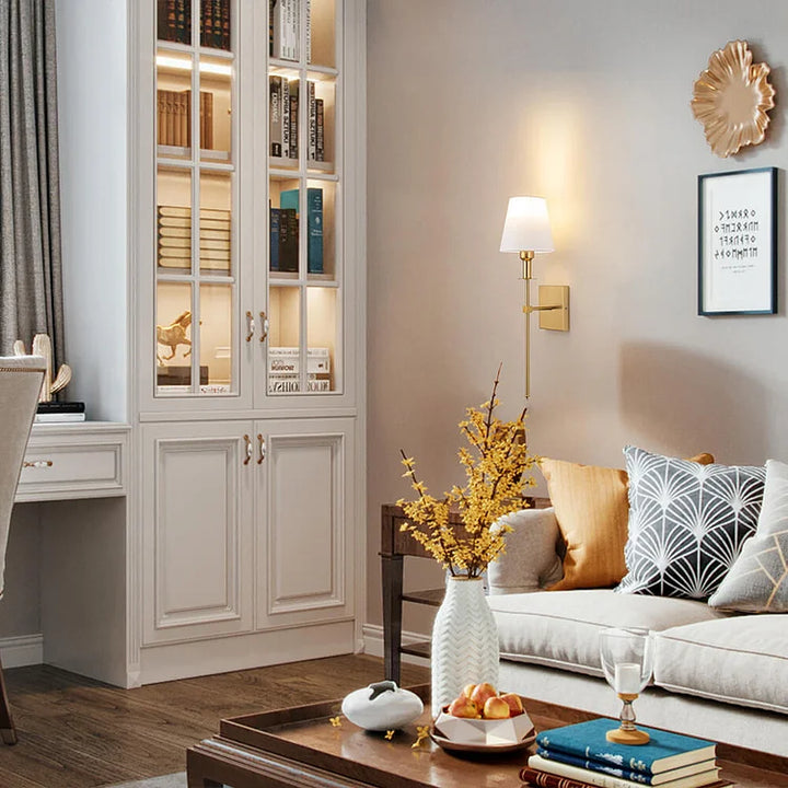 Wireless LED wall light with battery and remote control in a modern design