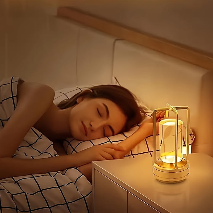 Rechargeable crystal table lamp – touch-controlled &amp; USB powered