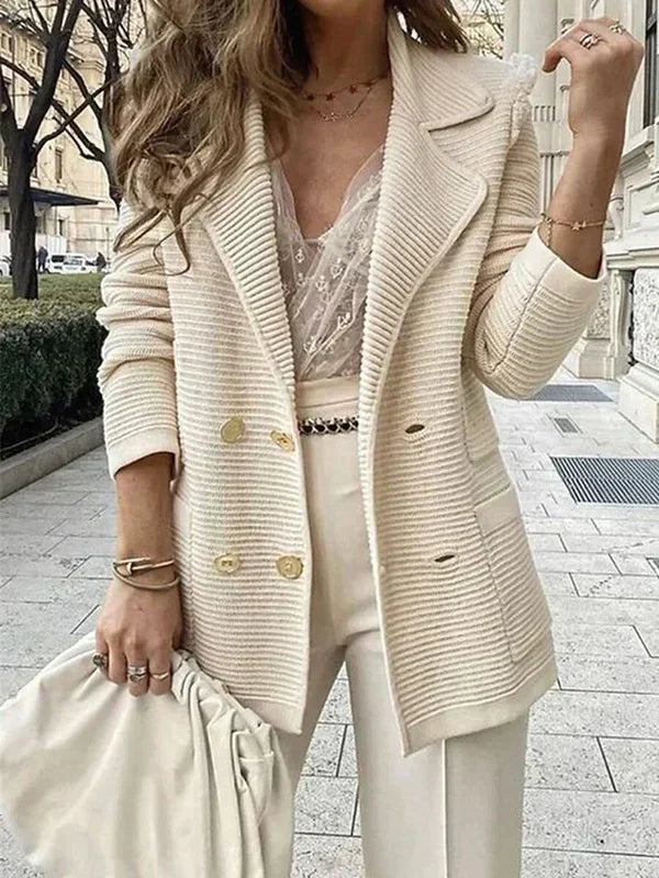 Women's Cardigan Blazer with Double Breasted and Classic Cut 