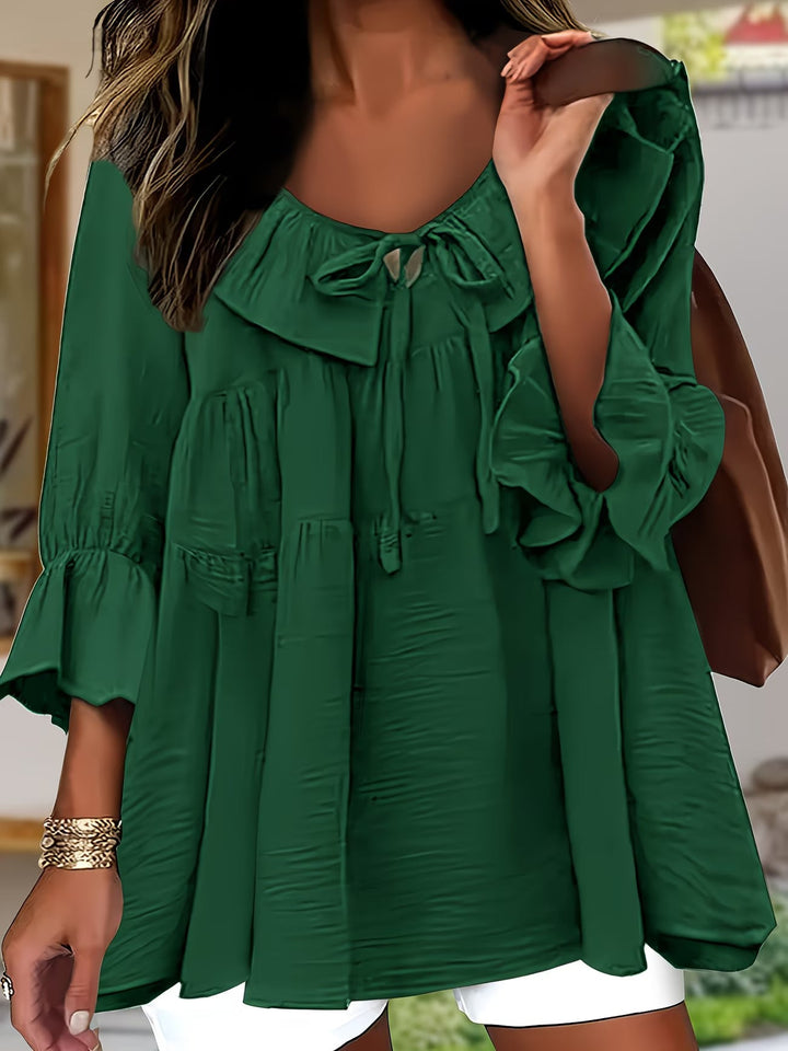 Elegant Ruffled Neckline Blouse for Women