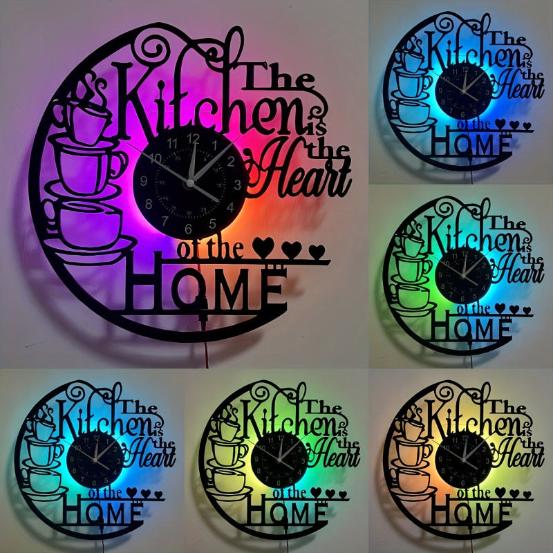 Vinyl kitchen clock with wall decor