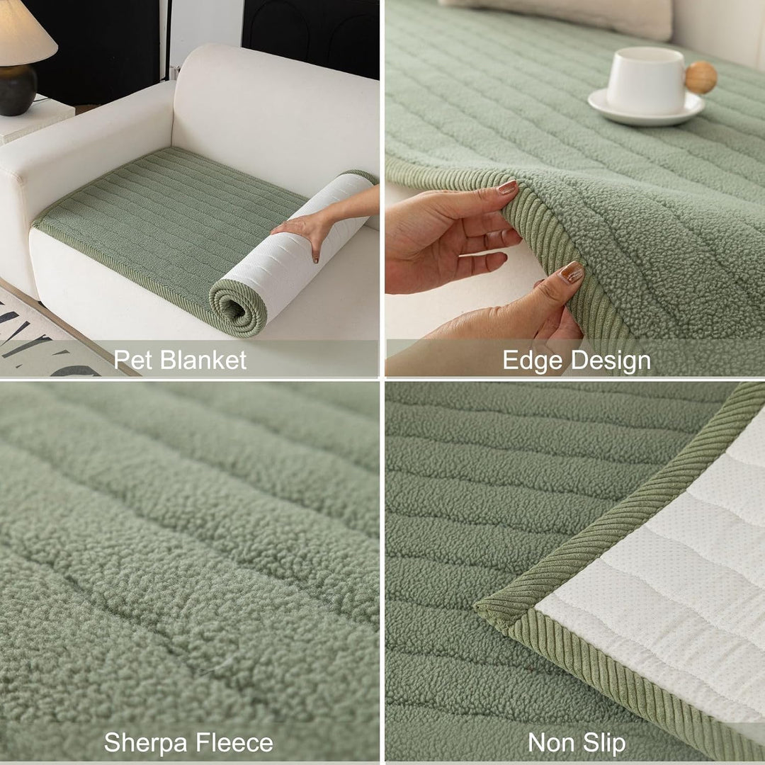 Sofa cover with non-slip seat