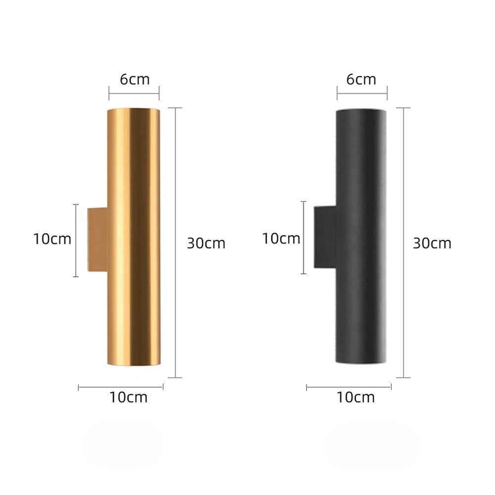 Modern aluminum wall light with LED lighting for bedrooms and hallways