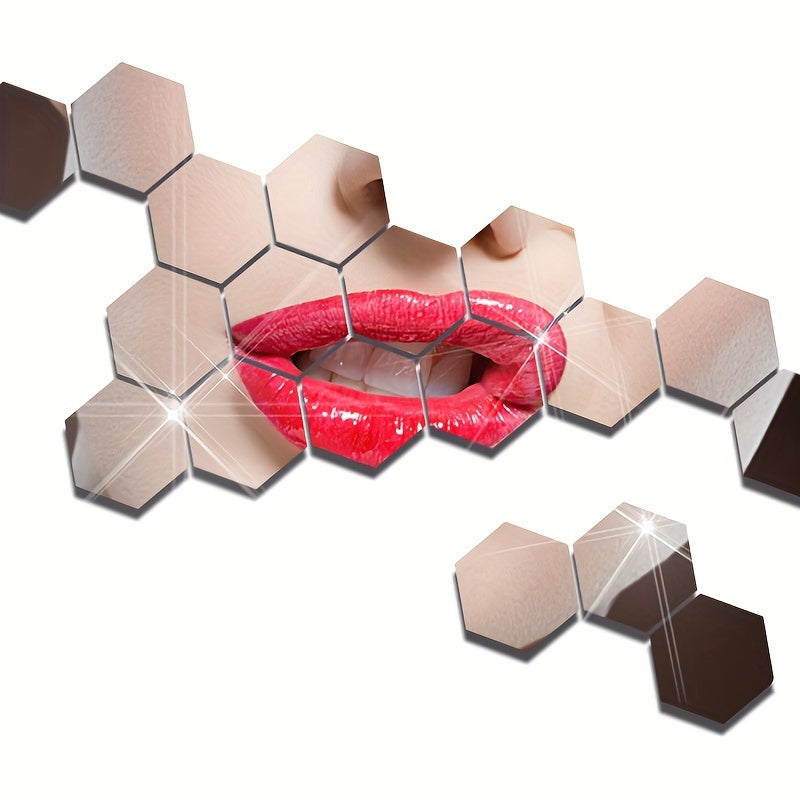 72-piece hexagonal acrylic mirror wall sticker set for DIY decoration