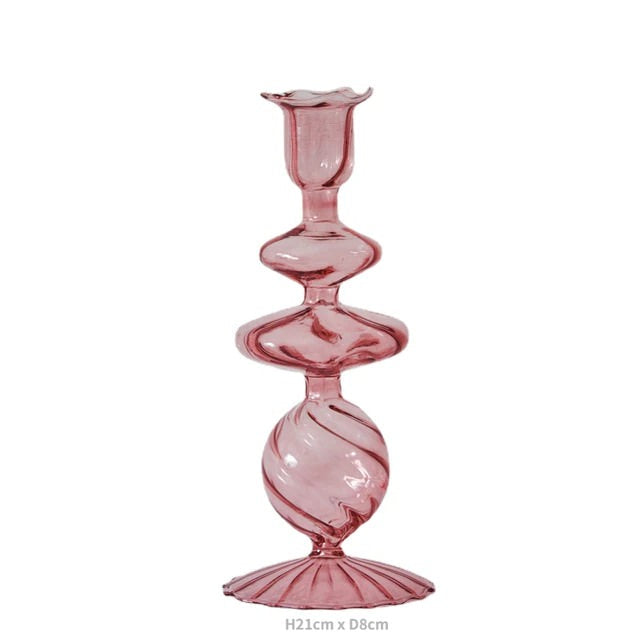 Glas-Kerzenhalter im französischen Vintage-Design