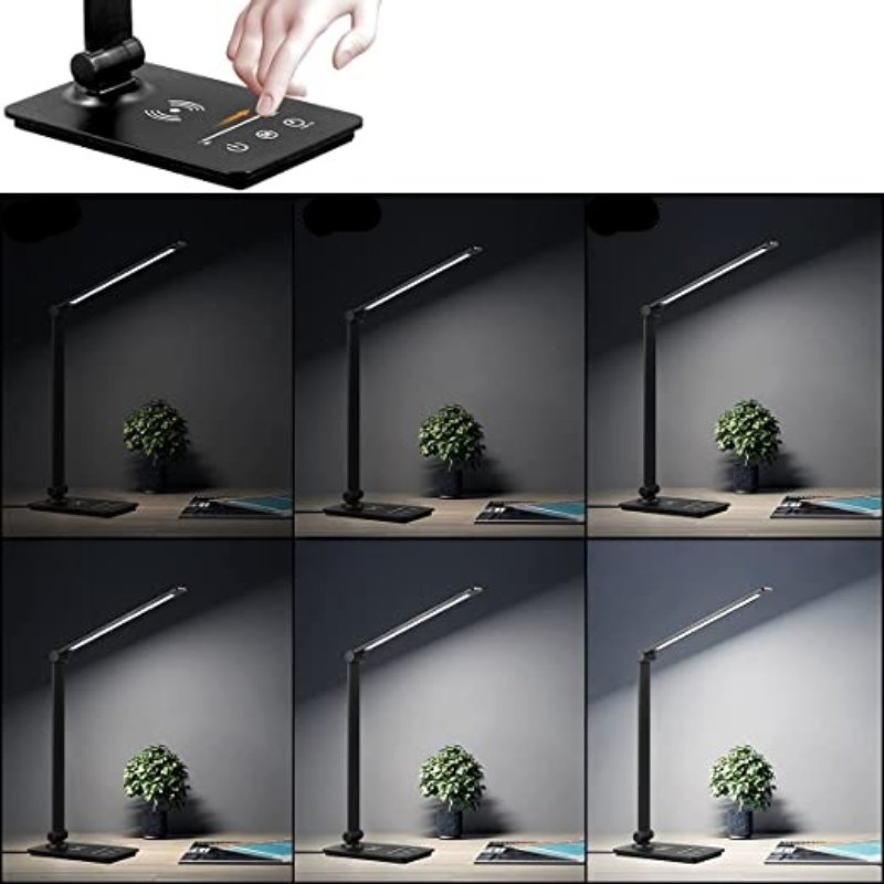 Wireless LED table lamp with wireless charging and touch control 