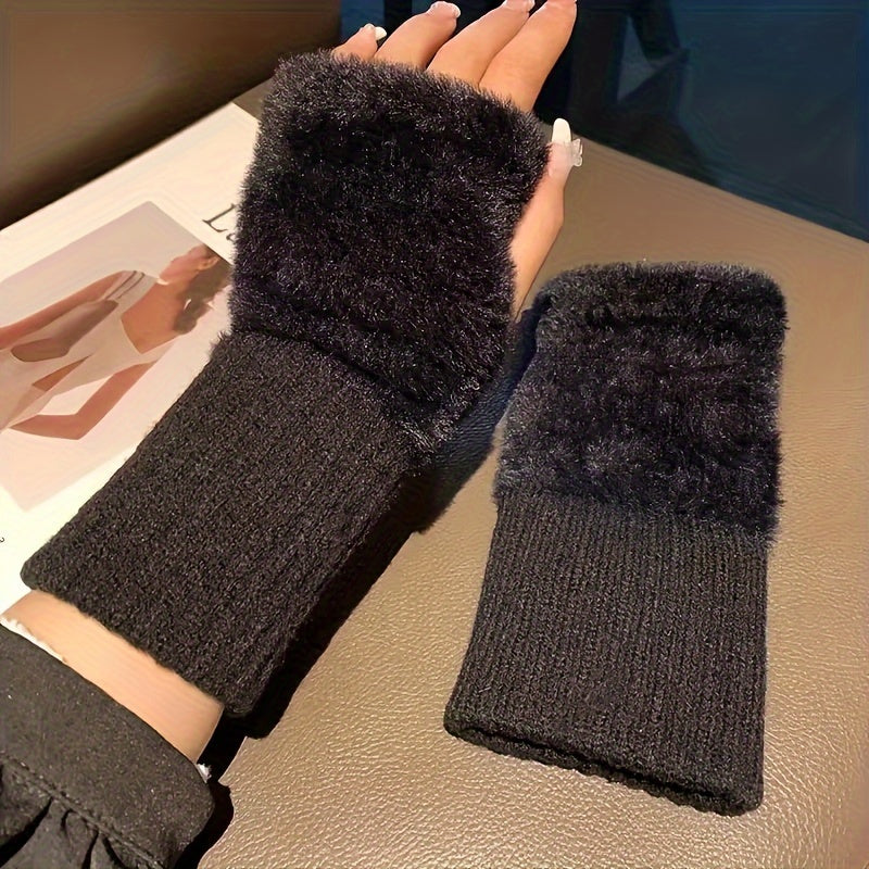 Fingerless winter gloves for women