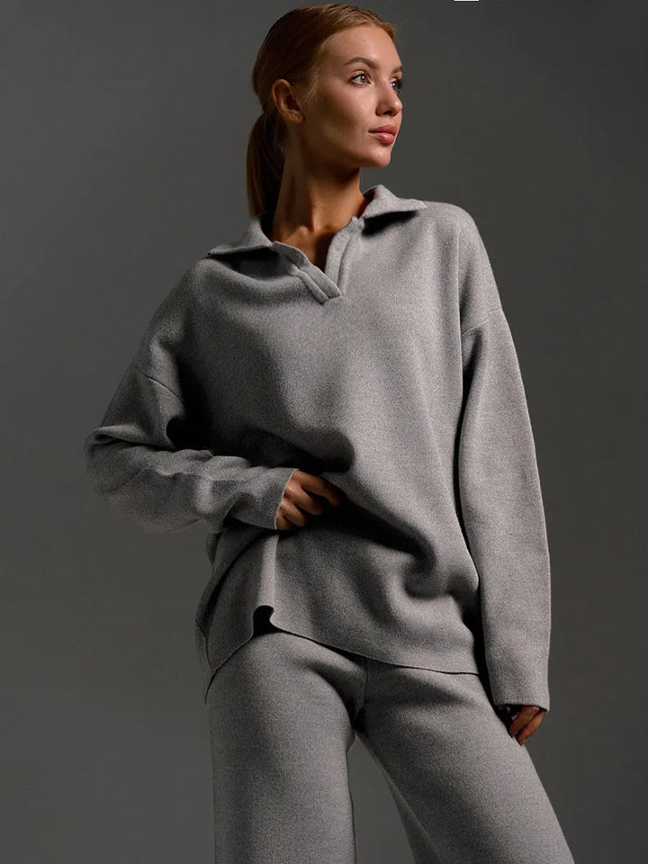 Women's Knit Set with a Loose Fit and Modern Design 