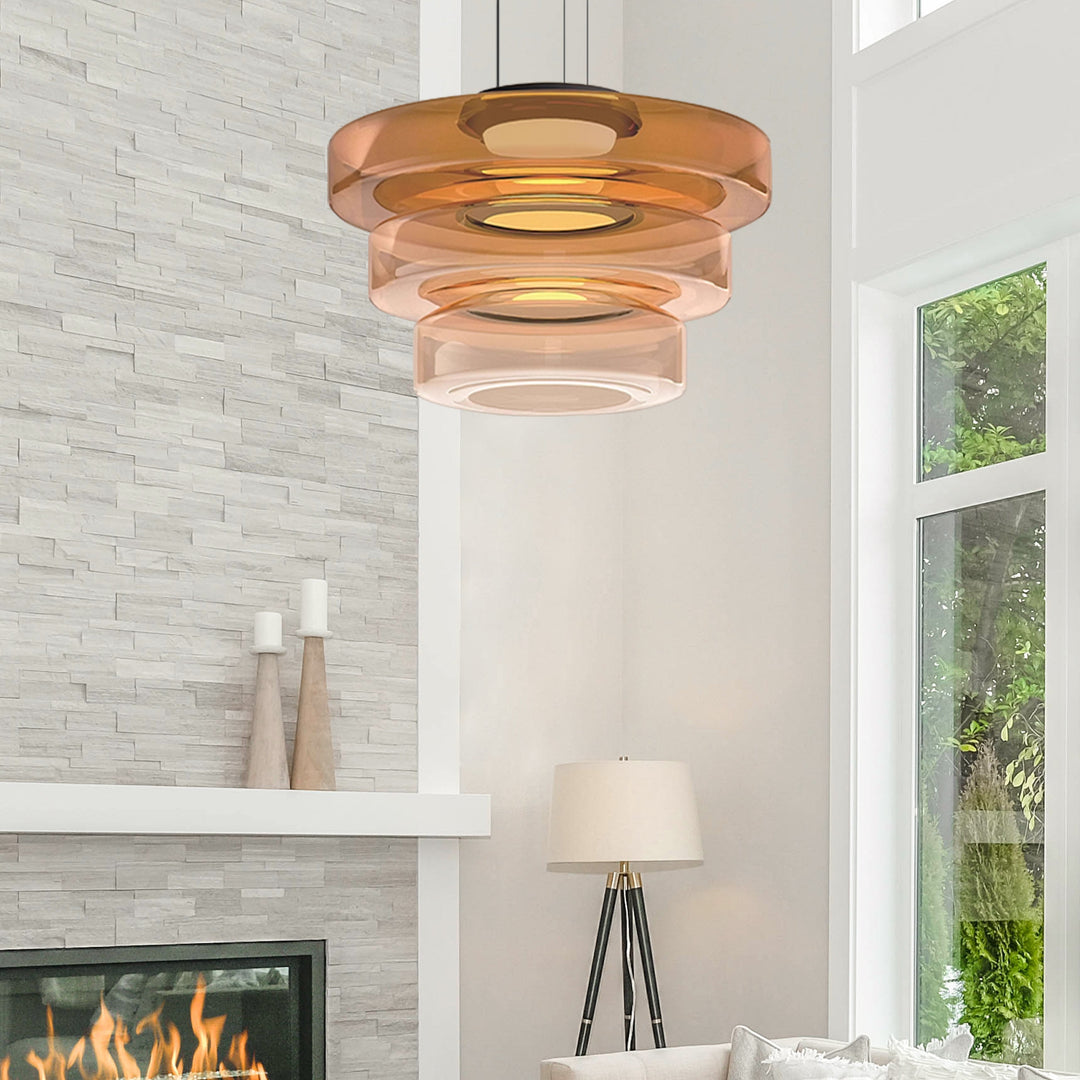 Glass pendant light in Bauhaus style – dimmable, modern &amp; colorful