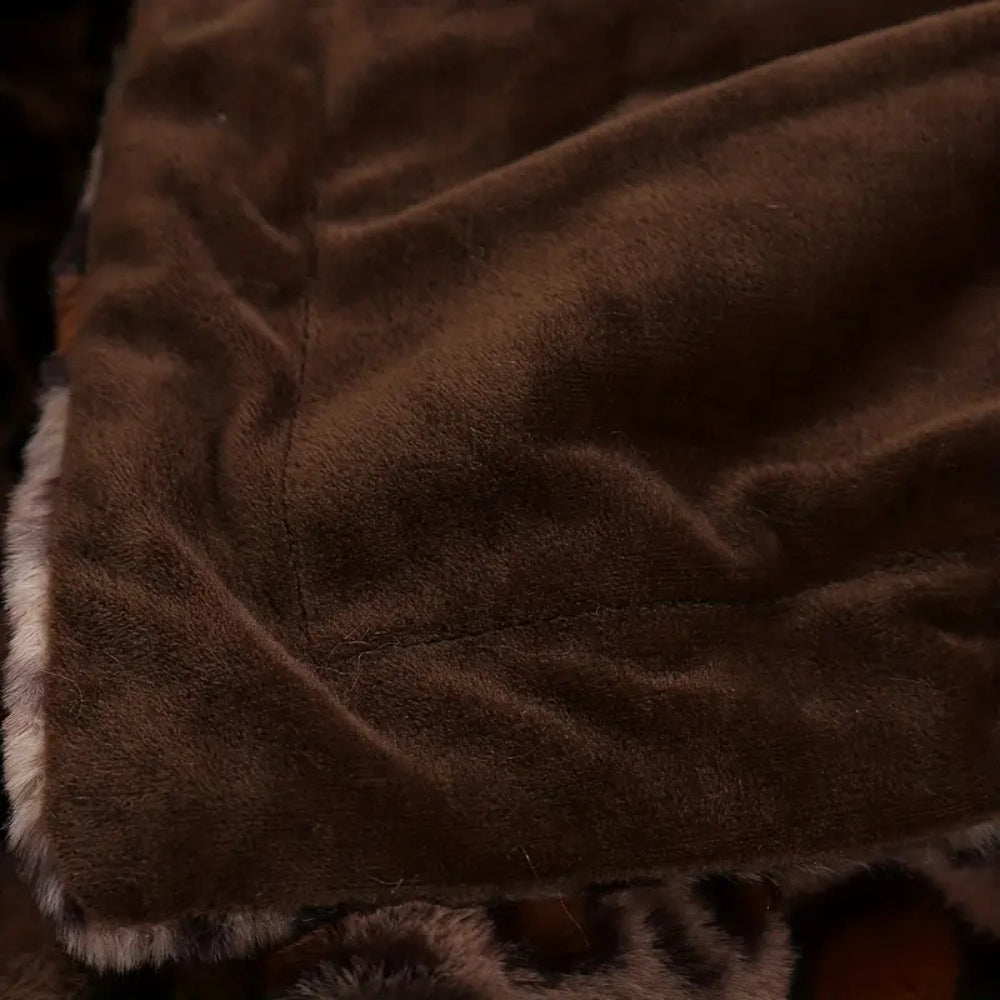 Warm leopard print blanket for sofa and bed 