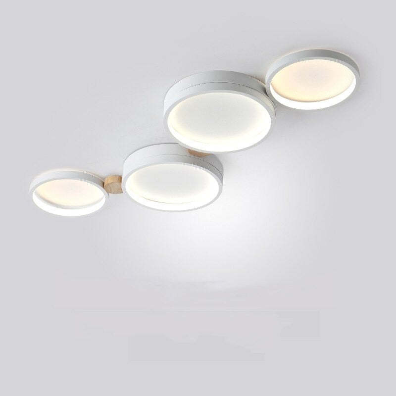 Modern LED ceiling light with grey metal rings 