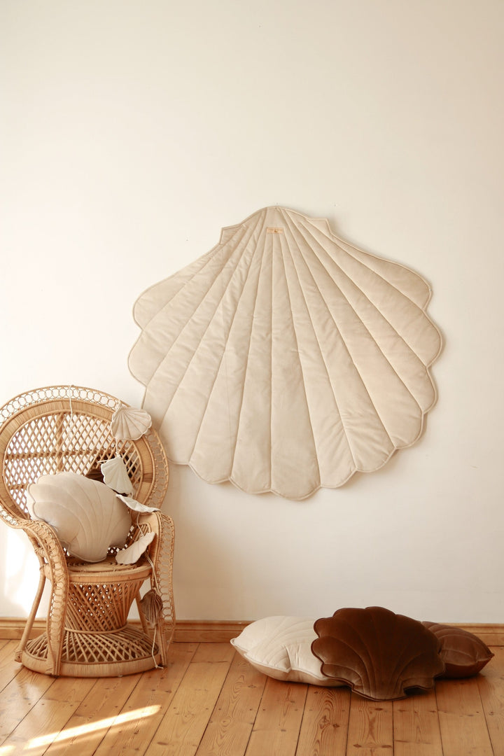 Spielmatte Bio-Baumwolle Samt Beige