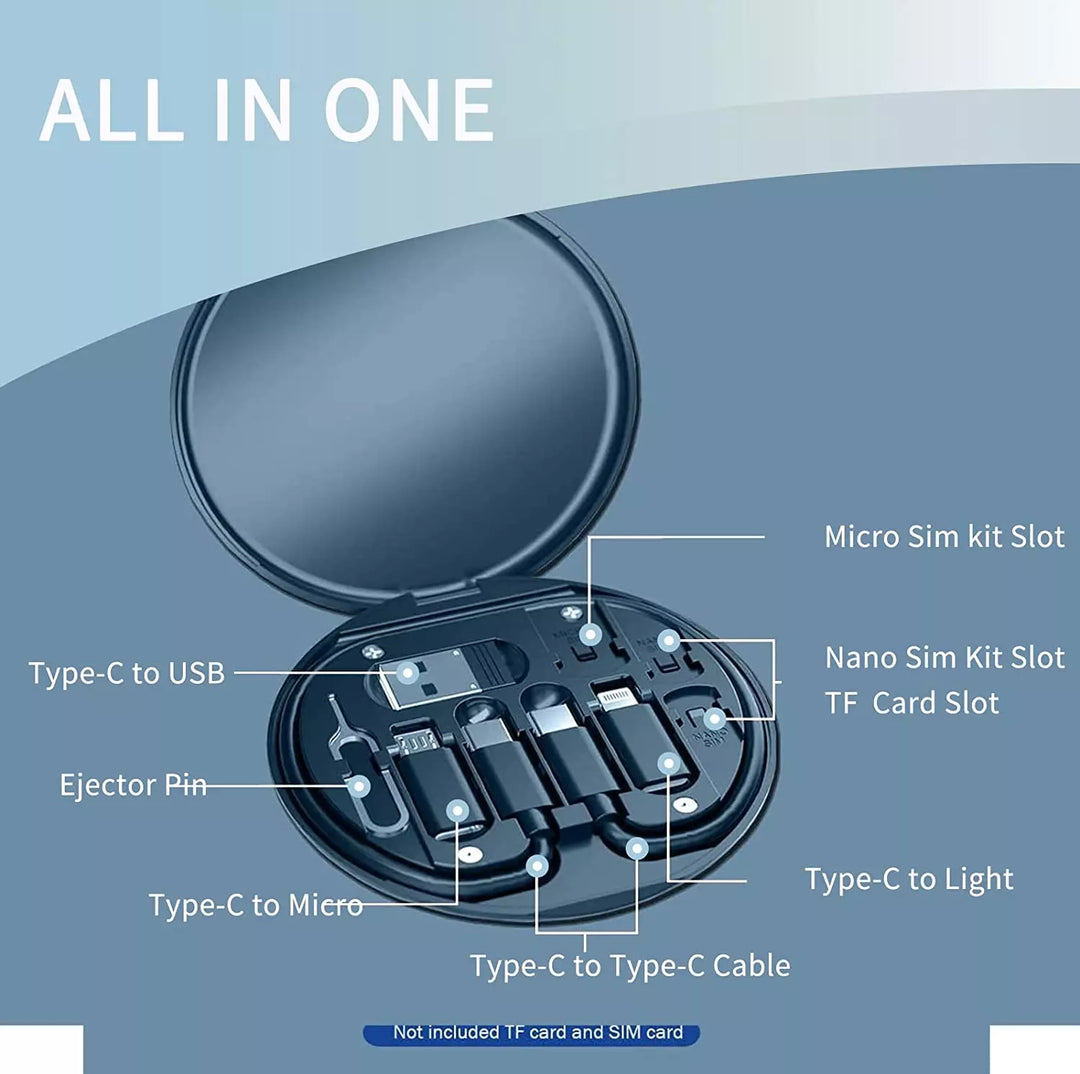 9-in-1 travel gadget set with fast charging &amp; SIM/SD card holder