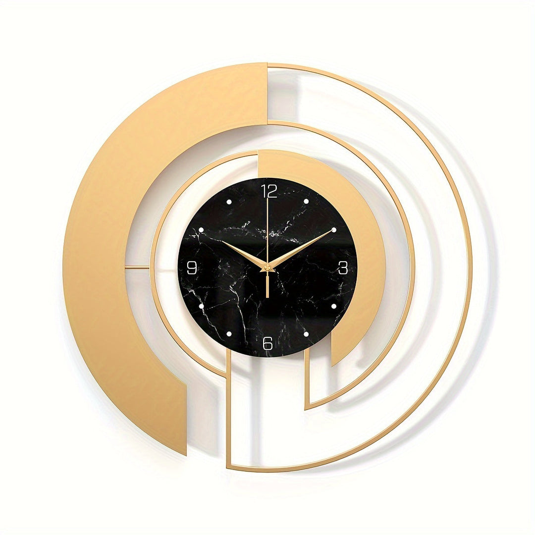 Metall-Wanduhr Rund Geometrisch Lautloses Uhrwerk