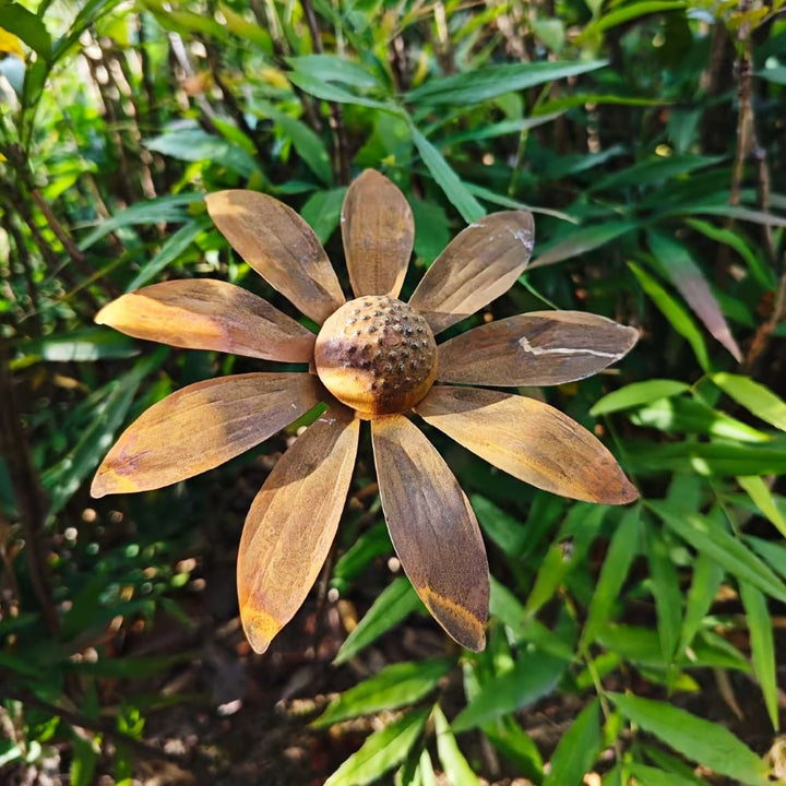 Metall-Gartensporn Kamillenblumen-Skulptur 65 cm