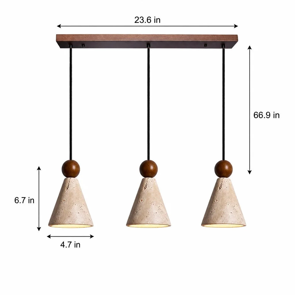 Pendant Light Travertine Cone Design