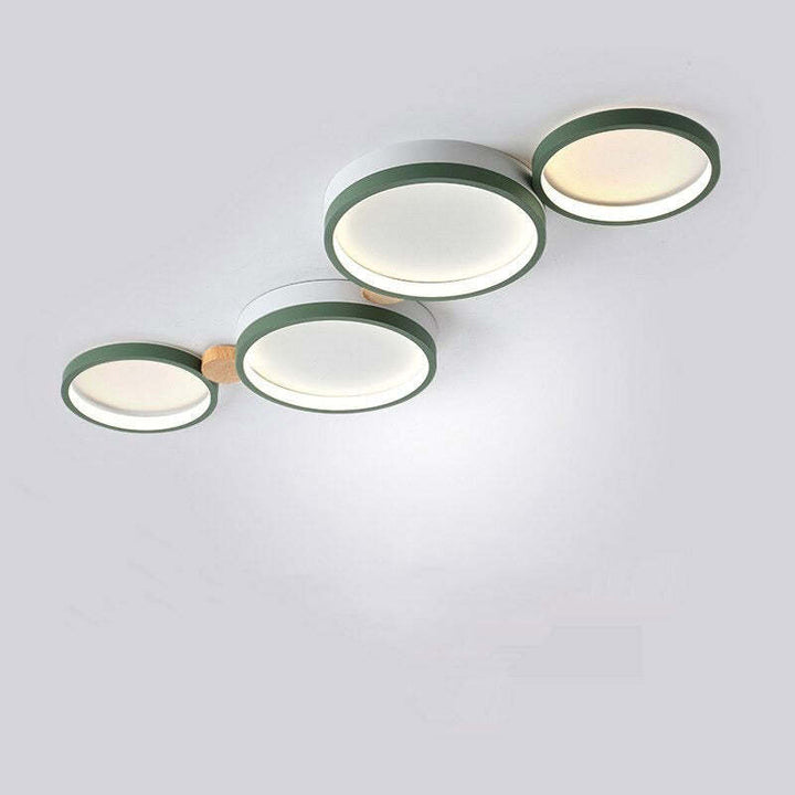 Modern LED ceiling light with grey metal rings 