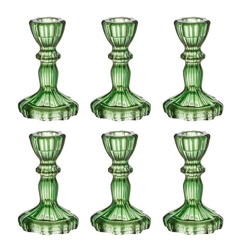 Kristallglas Kerzenhalter Set mit 6 Vintage