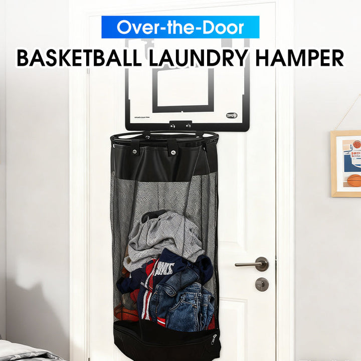 Basketball Wäschekorb an der Tür montiert in einem modernen Schlafzimmer