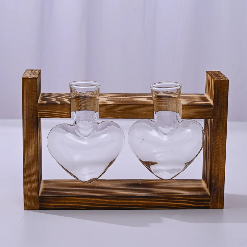 Holzherz Vase Dekorativer Blumentopf