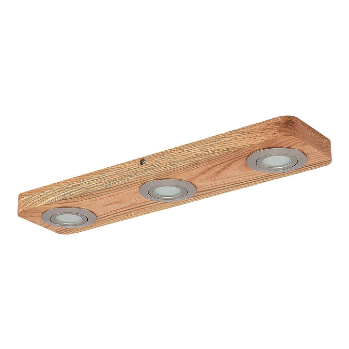Ceiling light oak wood double spotlight LED