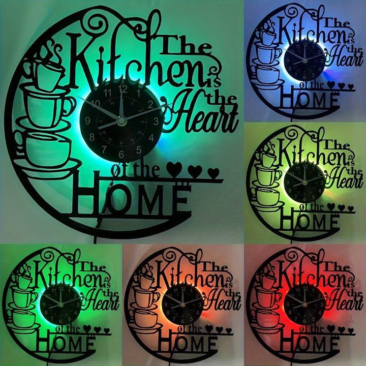 Vinyl kitchen clock with wall decor