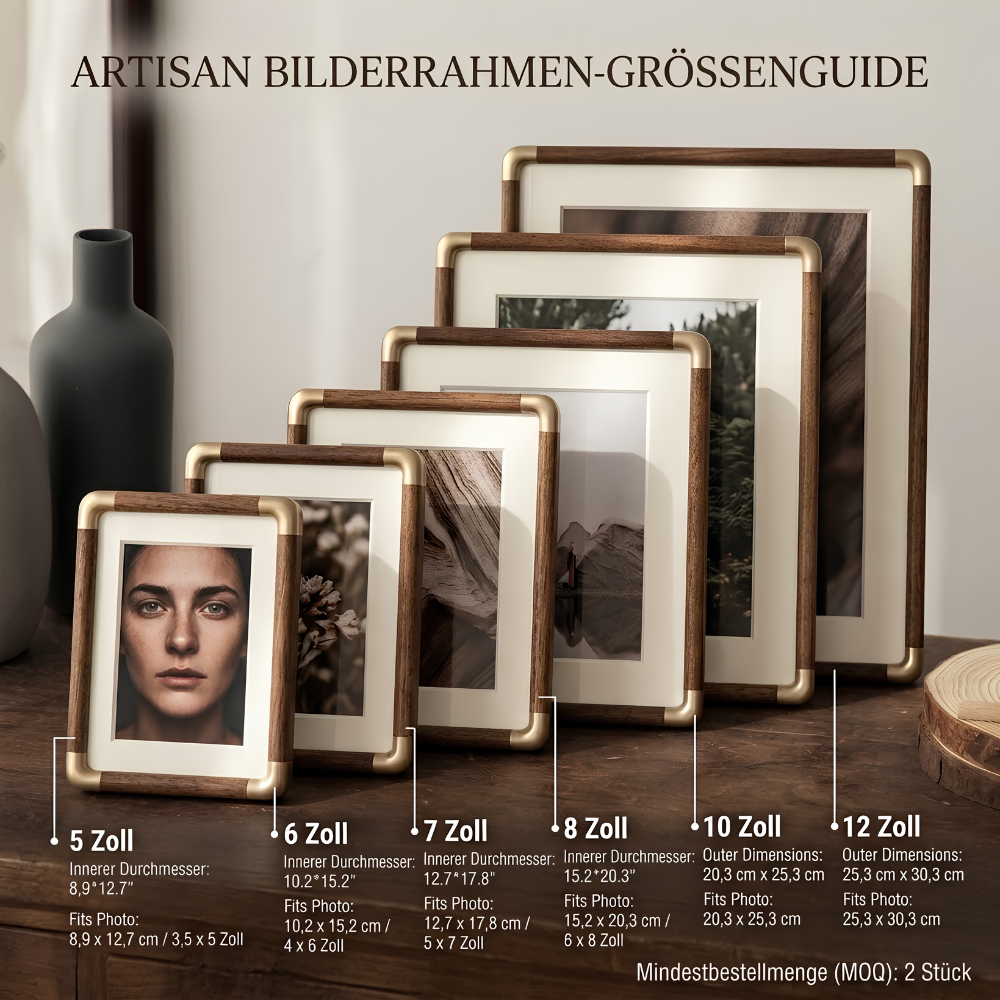 Massivholzrahmen im Hochformat zum Stellen und Hängen