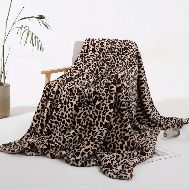 Warm leopard print blanket for sofa and bed 