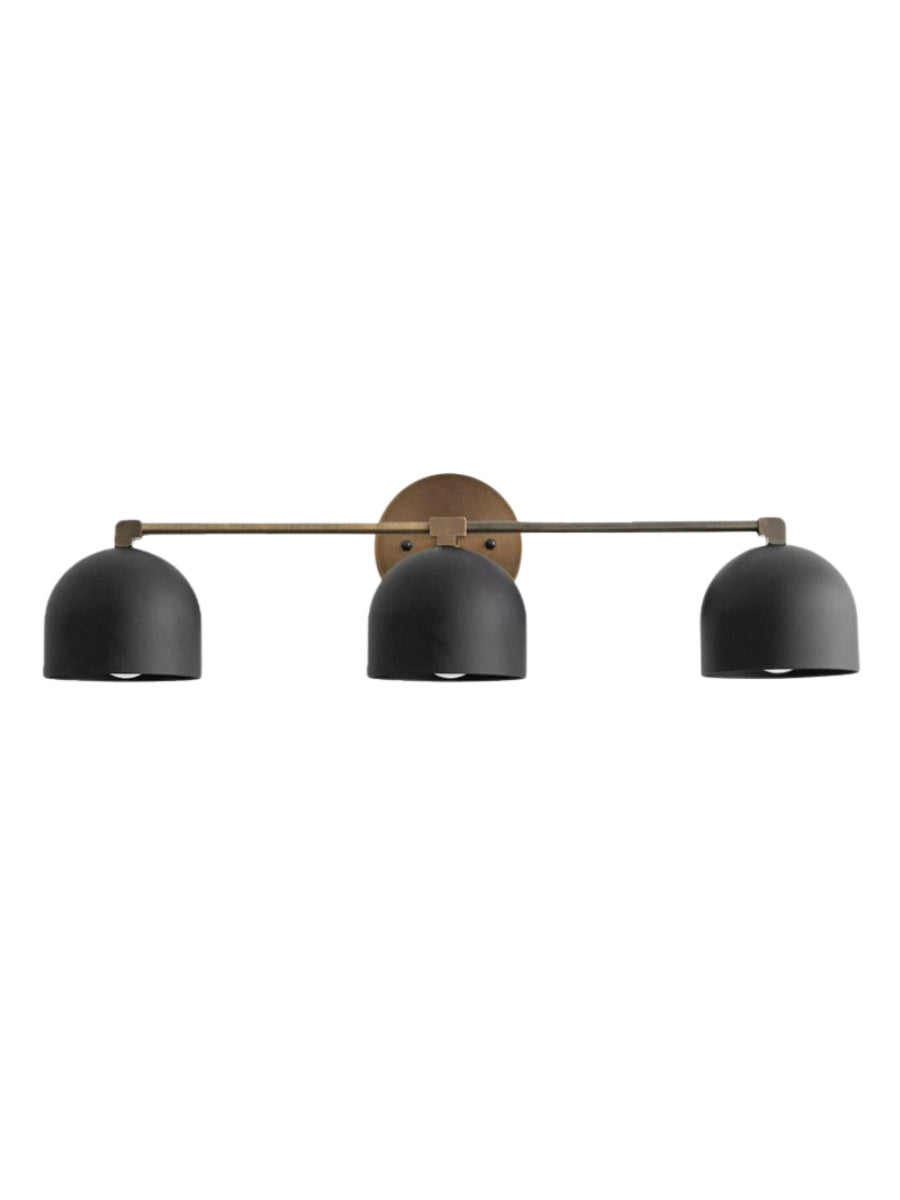 Mid-century wall light – brass bathroom mirror lamp in retro style