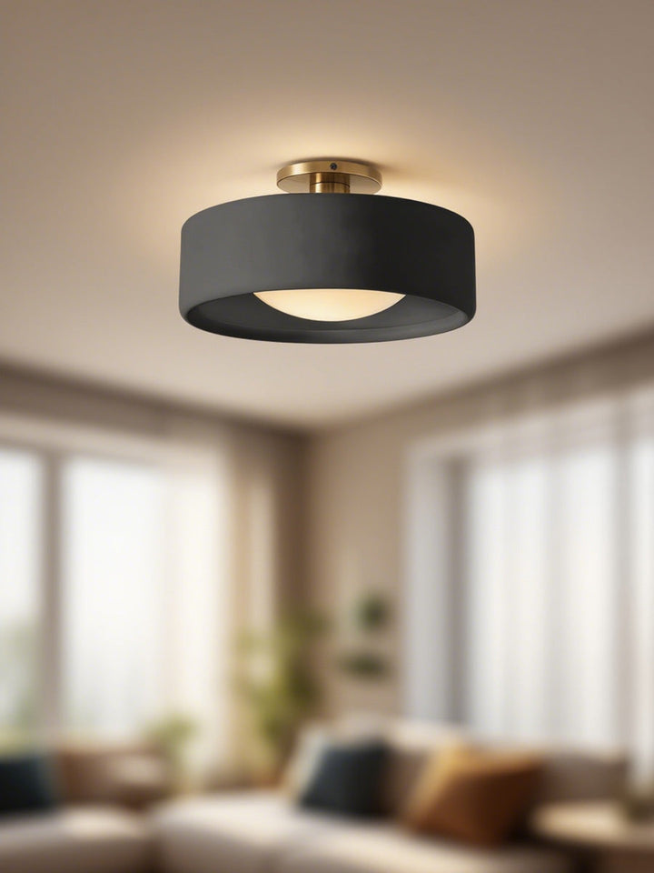 Porcelain ceiling light – Modern flush mount lamp with metal base