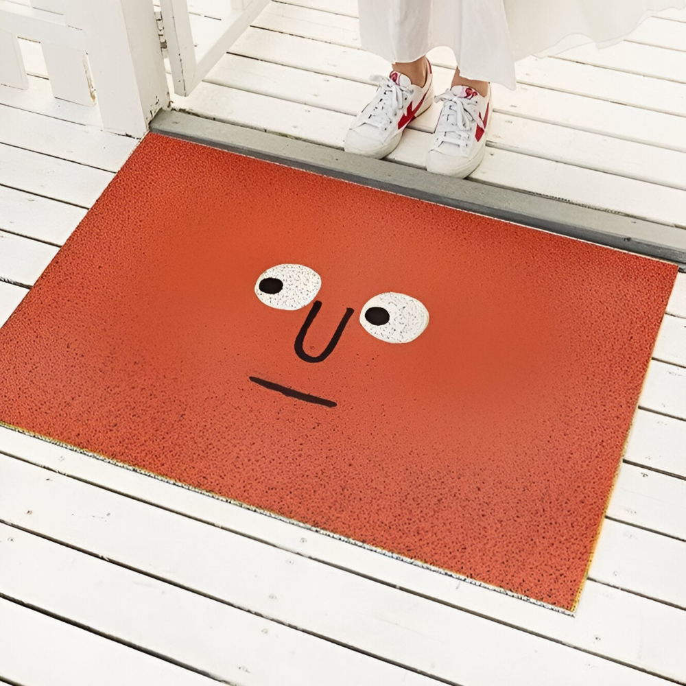 PVC-Rutschfester Fußmatte mit Smiley-Gesicht Bedruckter Eingangsbereich-Teppich