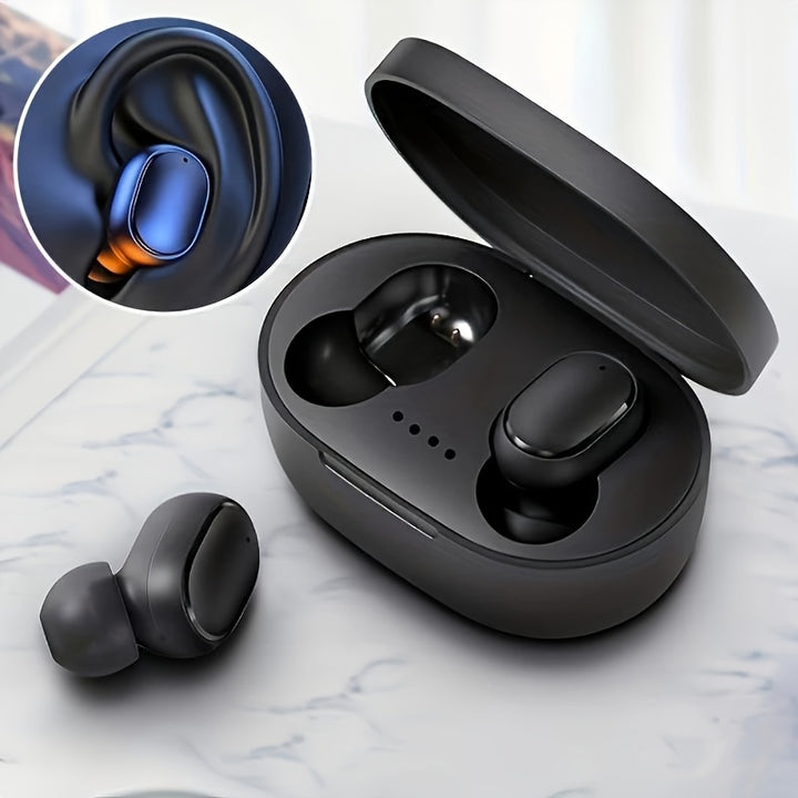 Compact wireless in-ear headphones with charging case for sports and everyday use